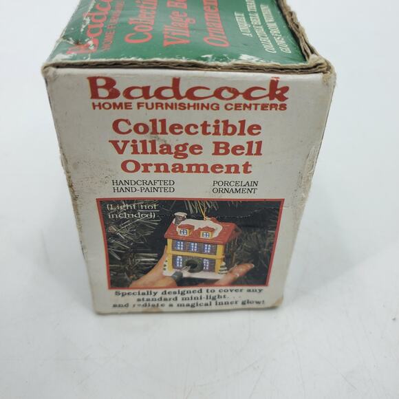 Badcock 1995 School Building Village Bell Christmas Tree Ornament Porcelain 3" - Picture 12 of 14